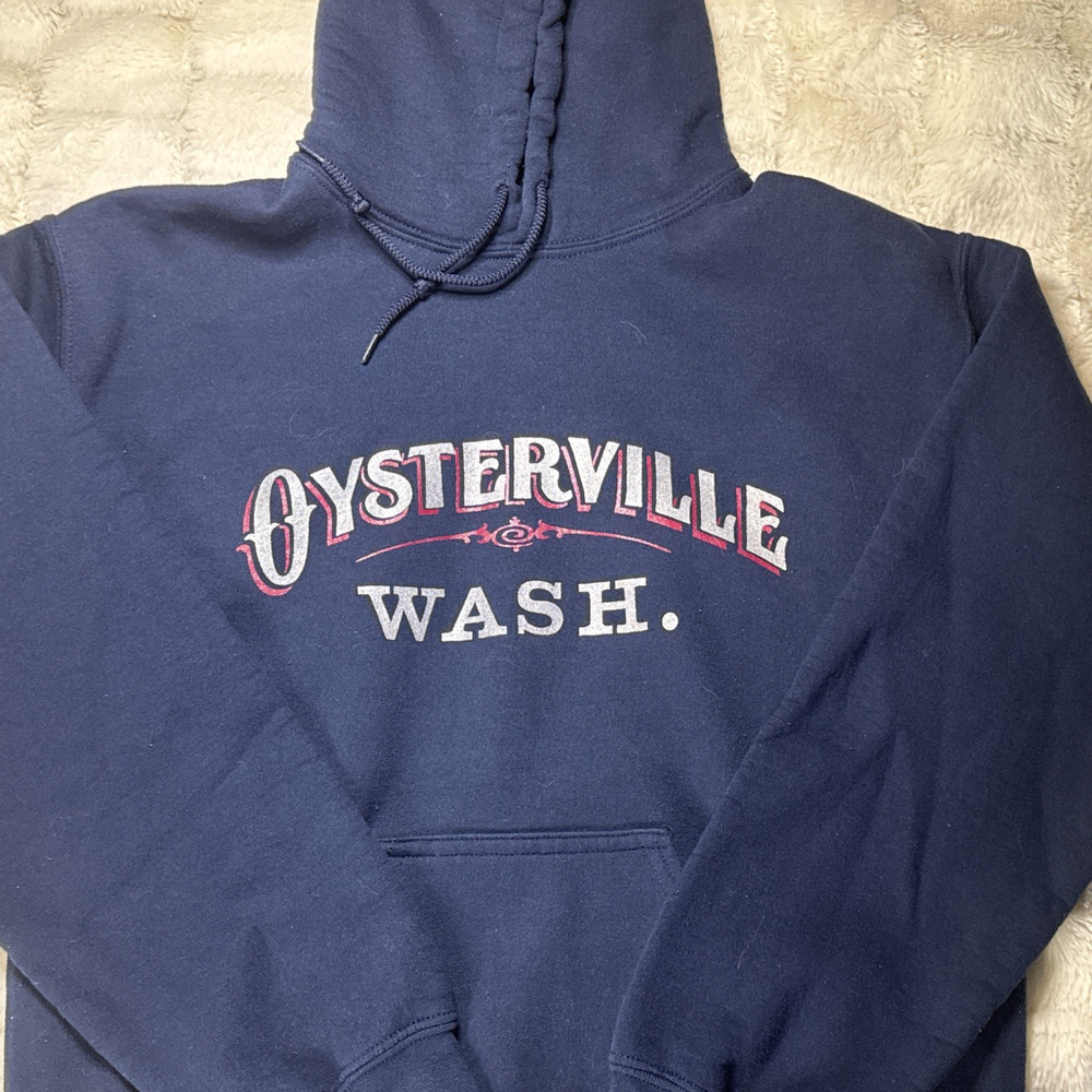 Oysterville Washington long-sleeve hoodie - Size Small - Beach Comfort